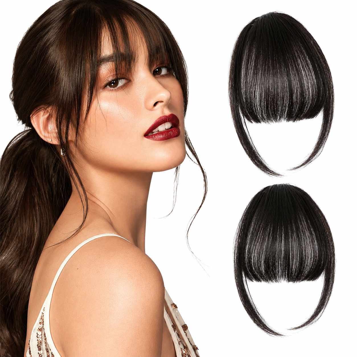 GlamWave™ Clip-In Air Bangs | Natural Look Instant Fringe Extensions