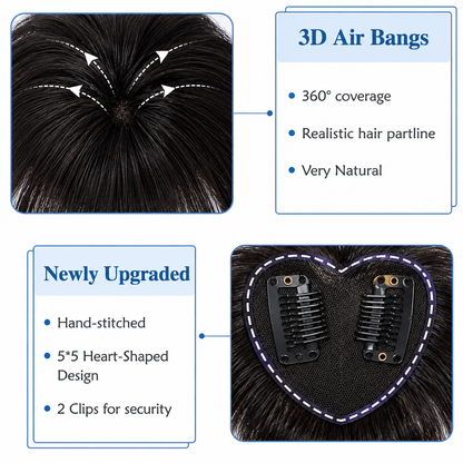 GlamWave™ Clip-In Air Bangs | Natural Look Instant Fringe Extensions
