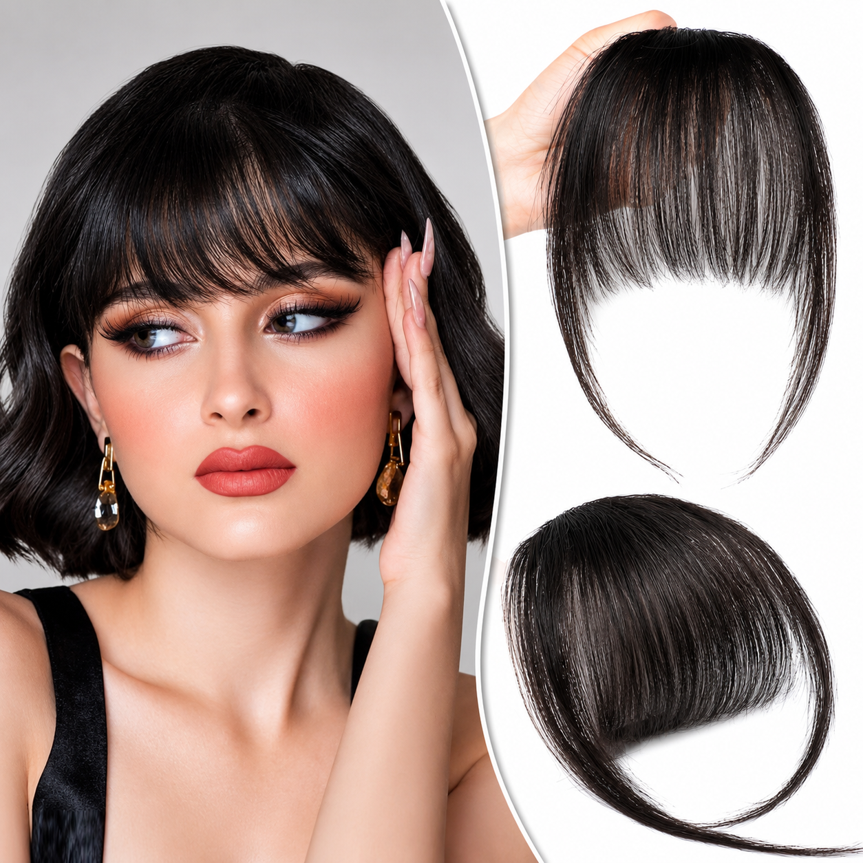 GlamWave™ Clip-In Air Bangs | Natural Look Instant Fringe Extensions