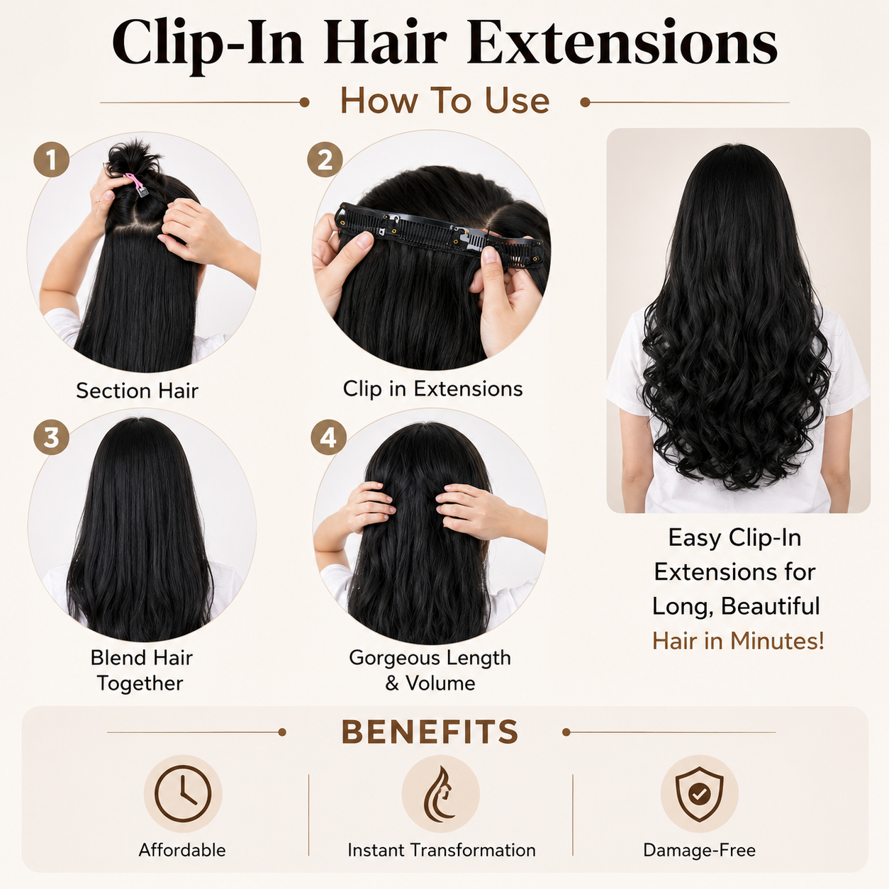 24" Inch GlamWave™ Instant Hair Extensions
