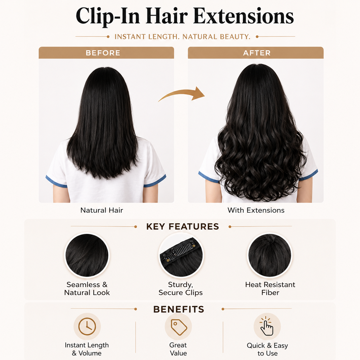 24" Inch GlamWave™ Instant Hair Extensions