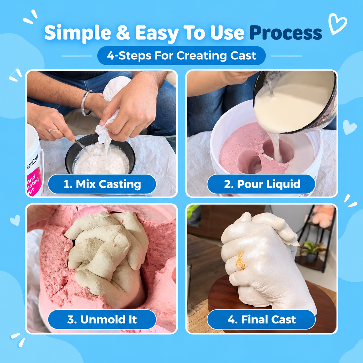 Hand Casting Kit for Couple, 3D Hand Casting Kit